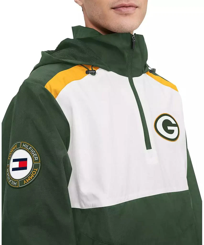 Tommy Hilfiger Men's Green, White Green Bay Packers Carter Half-Zip Hooded Top 3