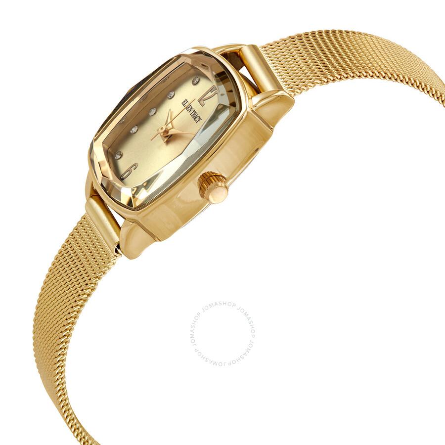 Ellen Tracy Quartz Crystal Gold Dial Ladies Watch ET5188GD