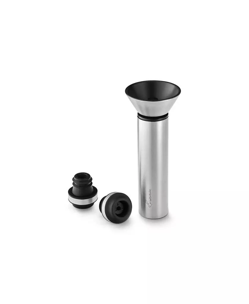 Rabbit Stainless Steel Vacuum Wine Preserver with 2 Stoppers 2