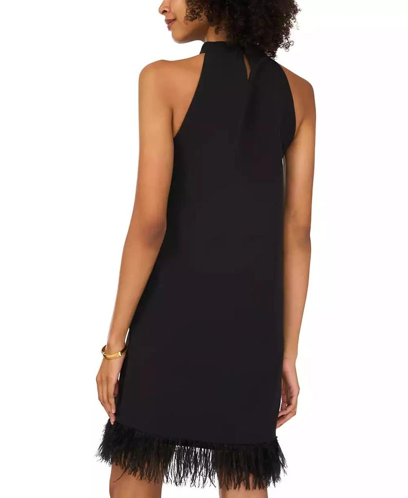 Vince Camuto Women's Feather-Trim Halter A-Line Mini Dress 3
