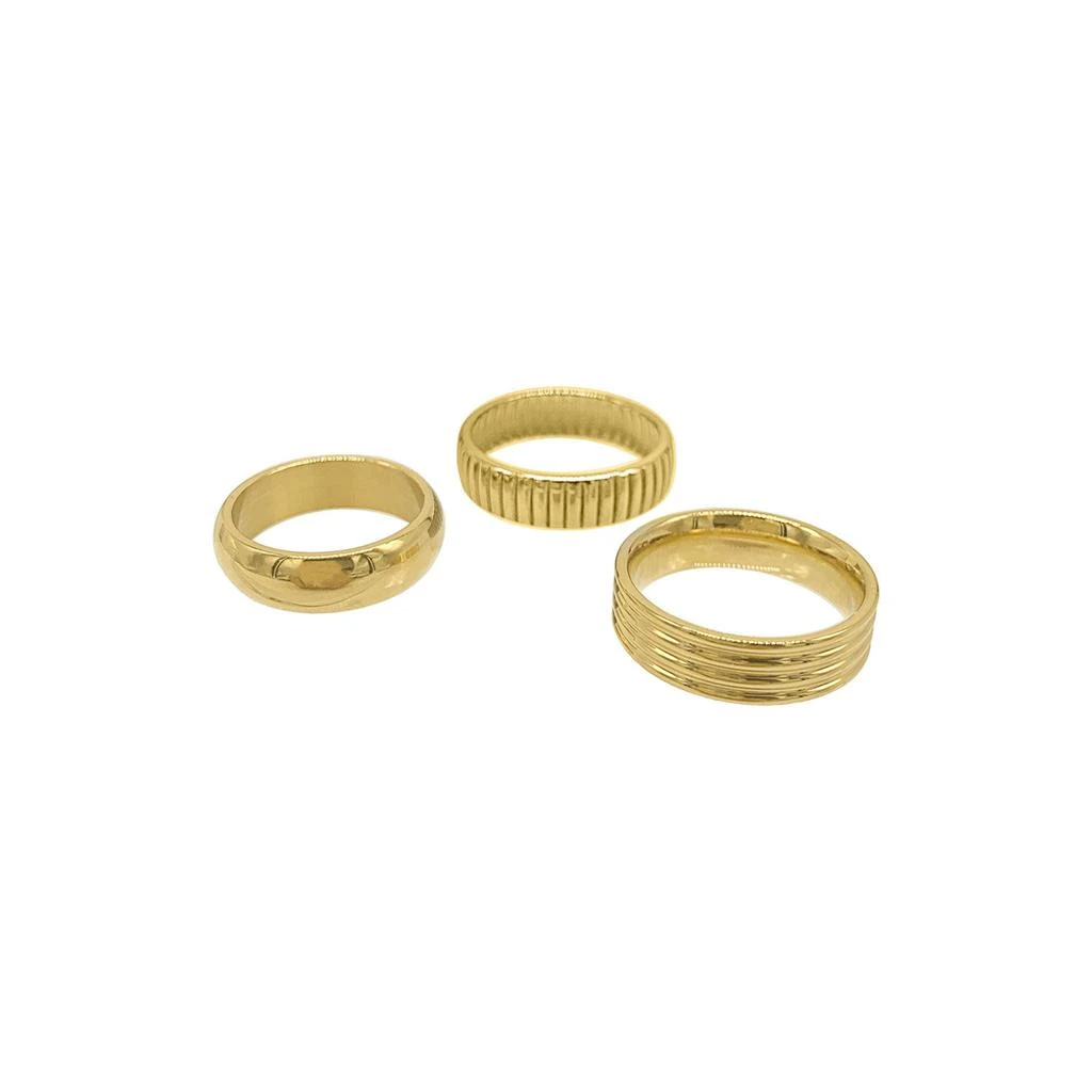 Adornia Wide Stacking Band Set gold 1