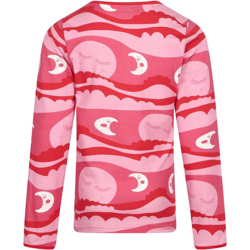 Småfolk Sun and moon print long sleeved t shirt in pink and red