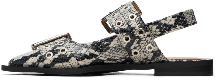【GANNI 】スネークフラットBuckle Ballerina Snake Flats Ganni wide welt buckle ballerina ballet flats snake print