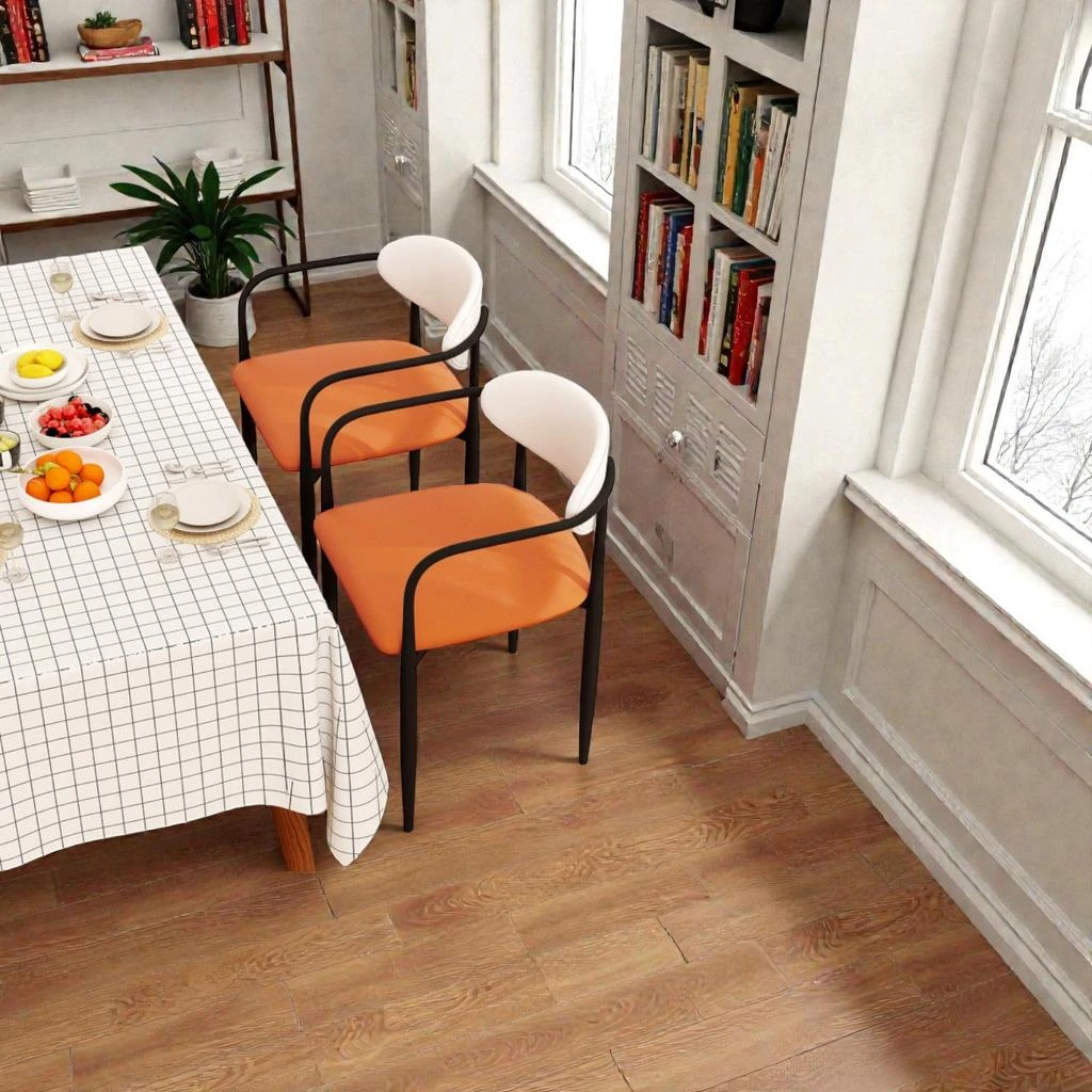 Hivvago Pair of 2 Contemporary Dining Chairs Featuring Padded Seating and Sculpted Backs