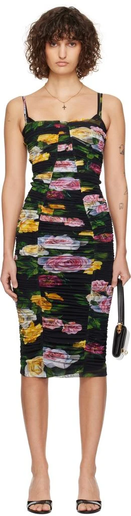 Dolce & Gabbana Multicolor Tulle Slip Midi Dress 1