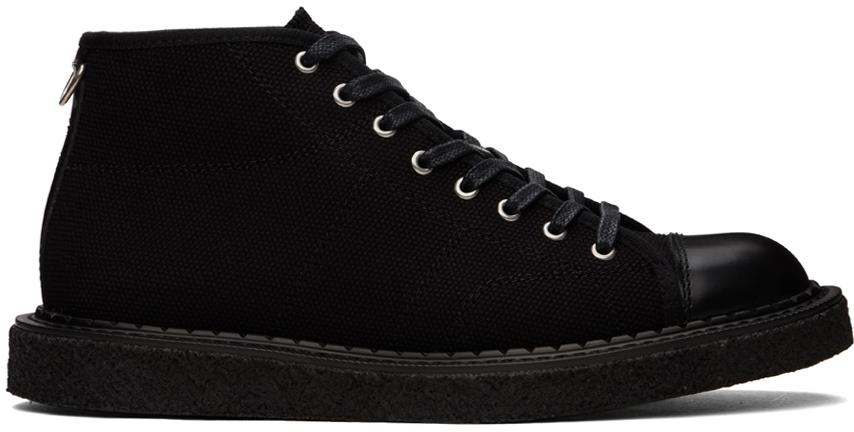 Fred Perry Black George Cox Edition Canvas Monkey Sneakers