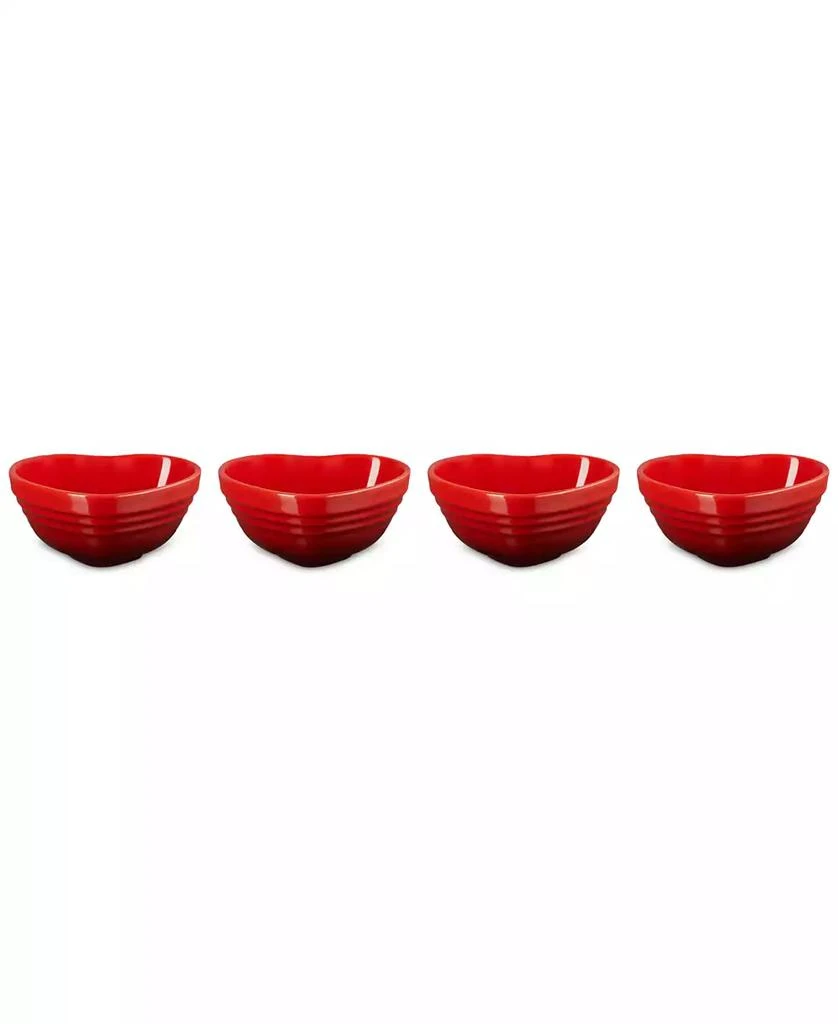Le Creuset Stoneware Heart Mini Bowls, Set of 4 4