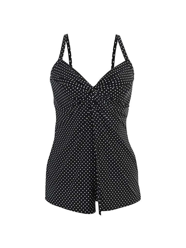 Miraclesuit Swim Pin Point Love Knot Polka Dot Tankini Top 1