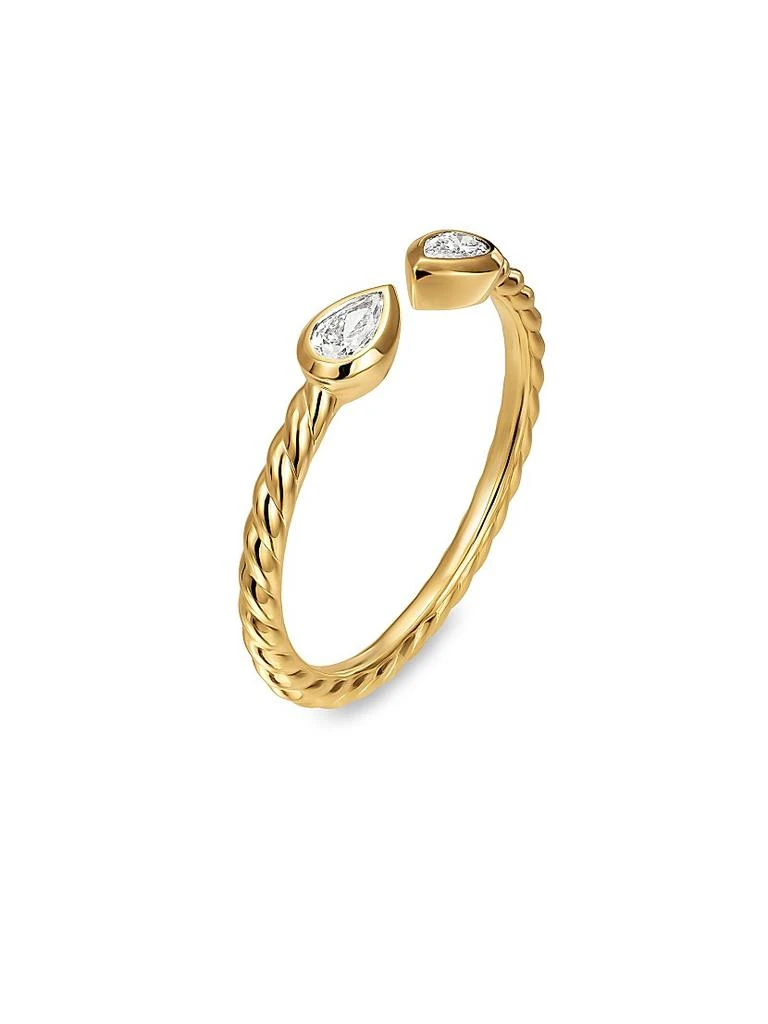 David Yurman Petite Modern Renaissance Open Pear Ring in 18K Yellow Gold 3