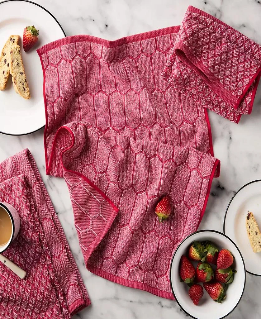 Martha Stewart Honeycomb Chambray Textured Cotton Kitchen Towel Set, 16" x 28" 3