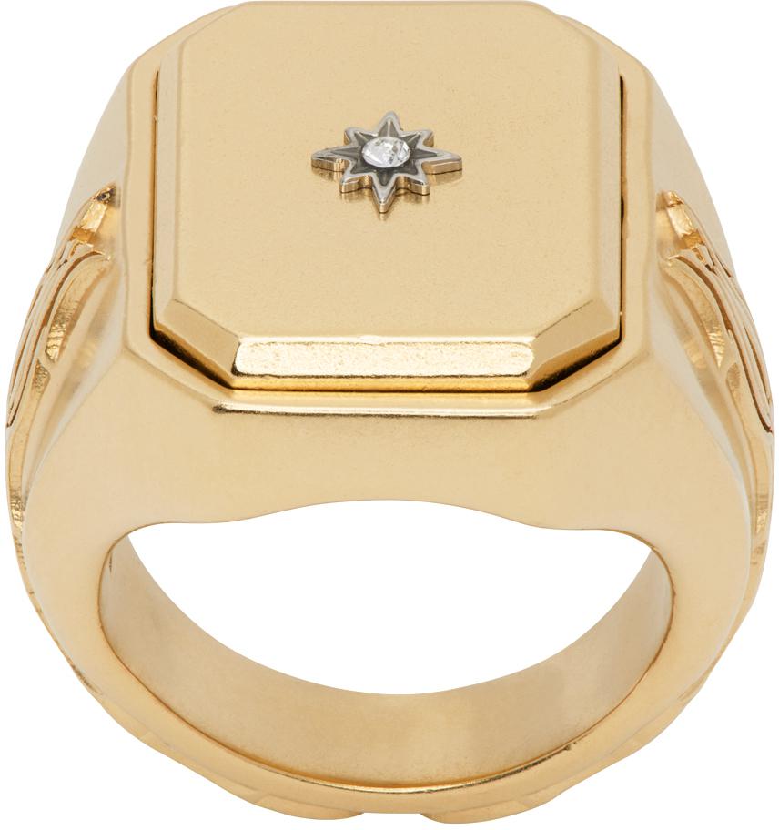 MAISON MARGIELA Gold Enamel Animation Signet Ring - Rings