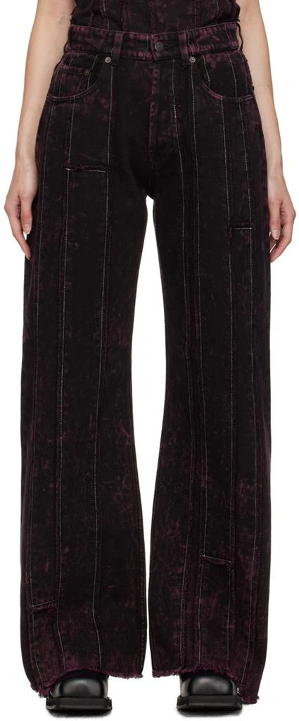 Acne Studios Burgundy Loose Fit Jeans 1