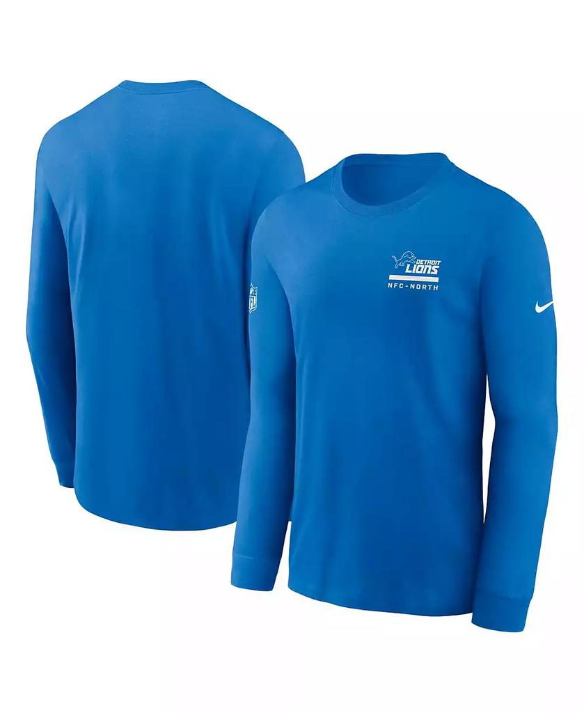 NIKE Men's Blue Detroit Lions Sideline Performance Long Sleeve T-Shirt