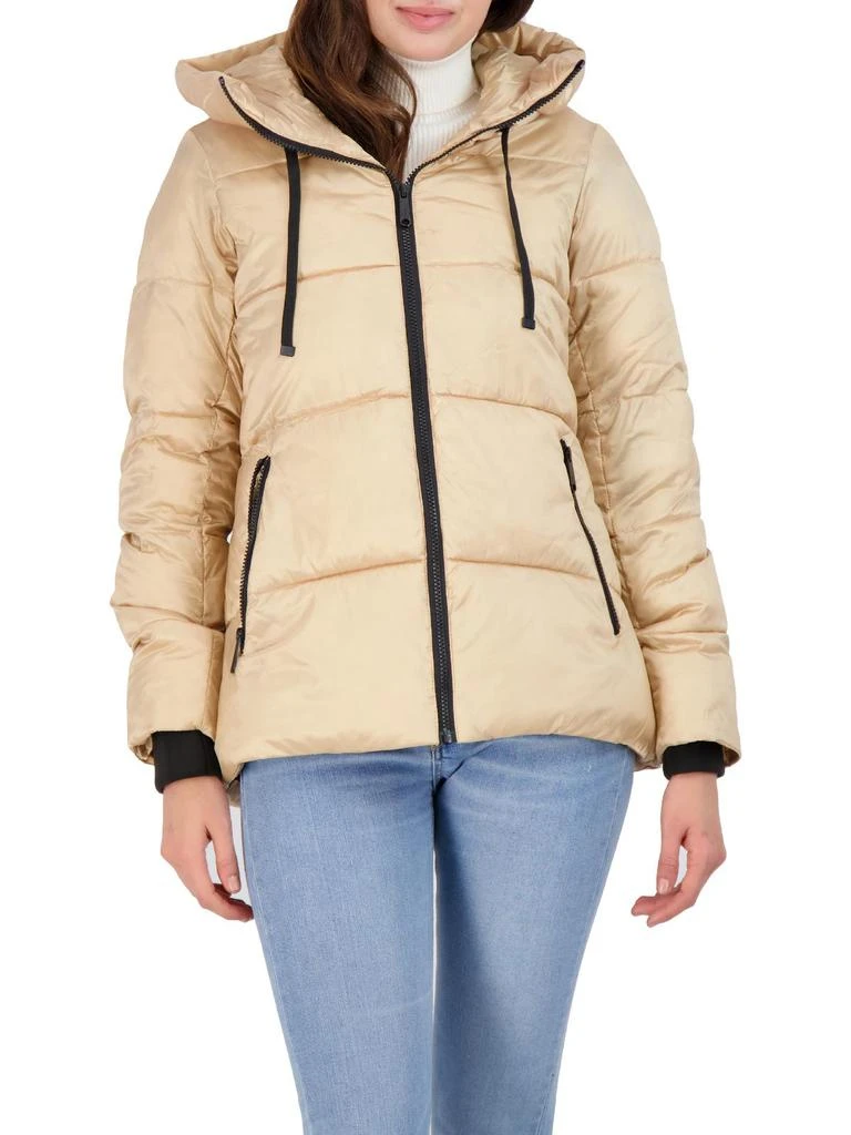 Sam Edelman Iridescent Womens Quilted Warm Puffer Jacket 1