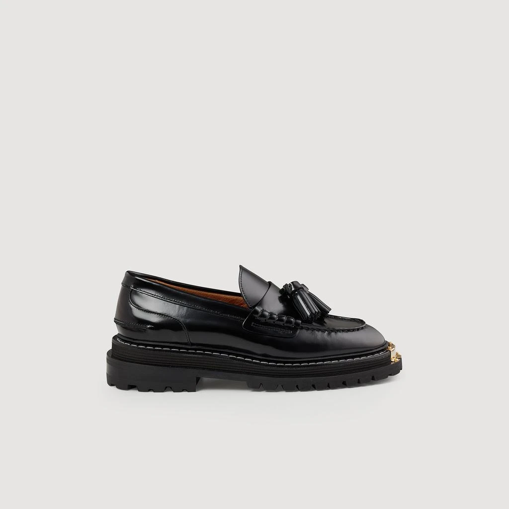 Sandro Thick-soled leather loafers 1