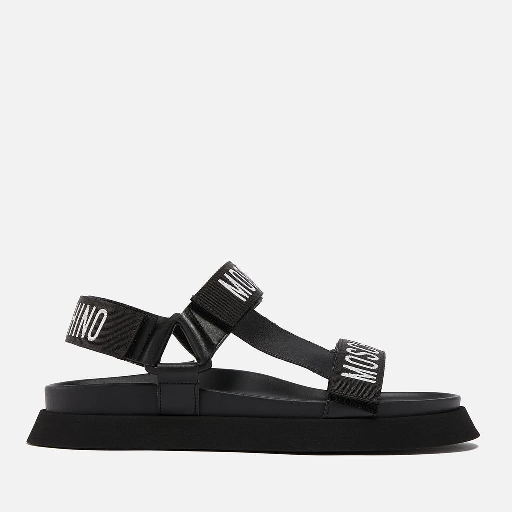 Moschino Moshino Women’s Logo-Jacquard Webbing Sandals 1