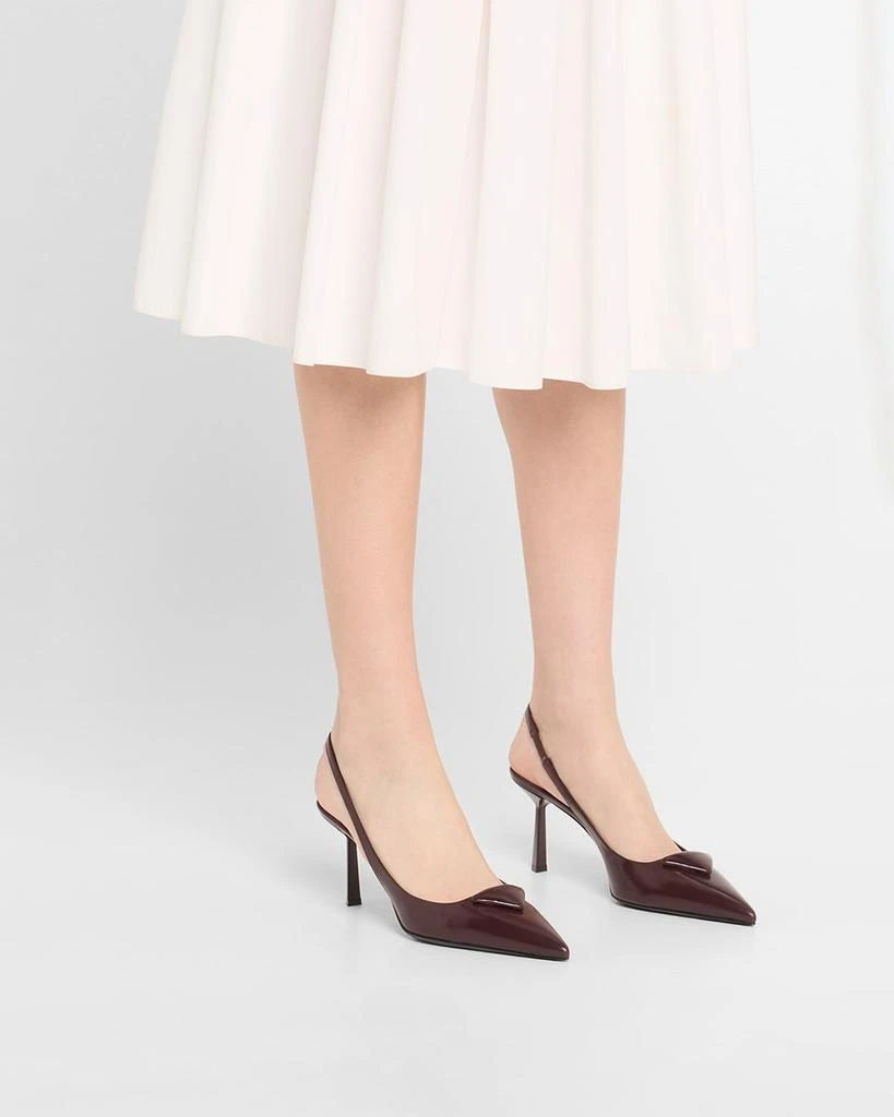 Prada Patent Padded Triangle Slingback Pumps 2