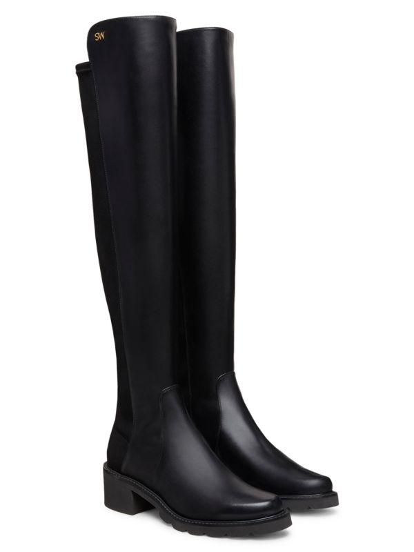 Stuart Weitzman Alina City Leather Over-The-Knee Boots