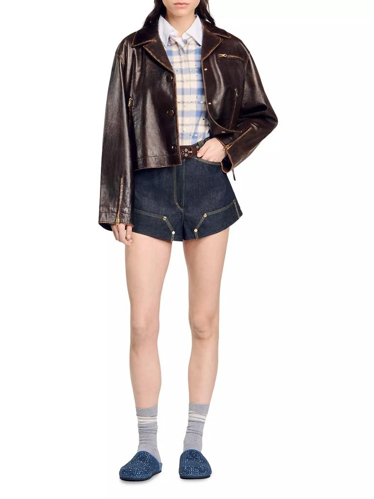 Sandro Raw Denim Shorts 7