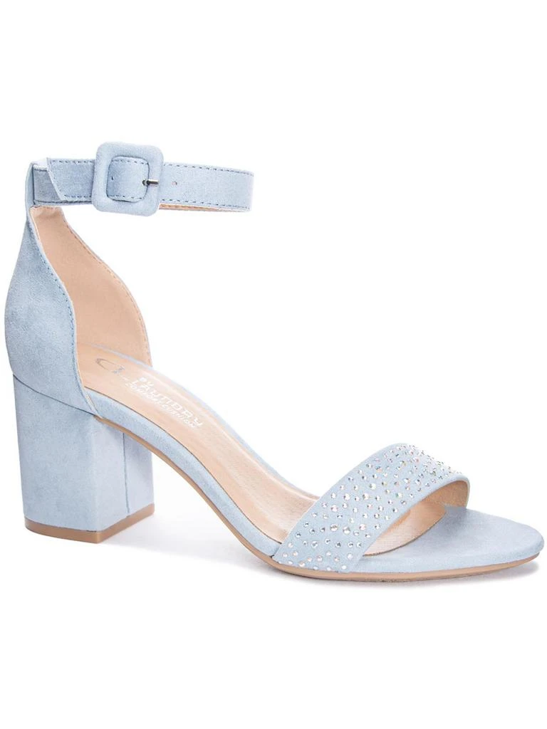 CL By Laundry Jolly Womens Faux Suede Ankle Strap Block Heels 7