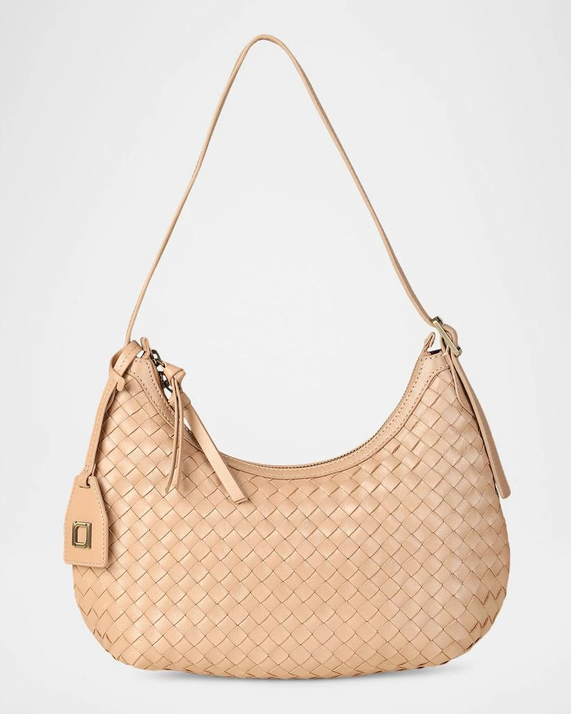 Rafe Alva Zip Woven Leather Hobo Bag 1
