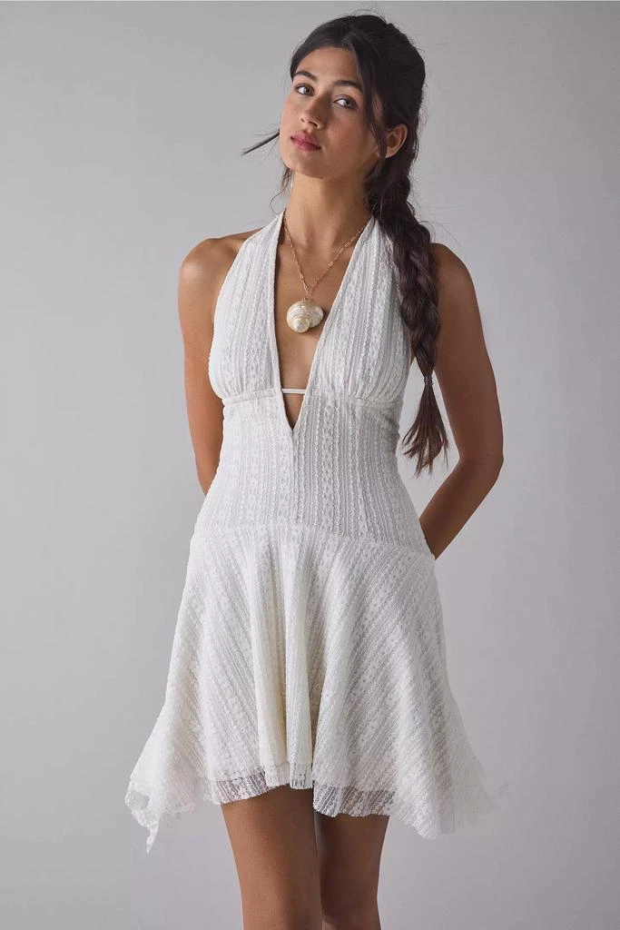 knee length dresses for ladies Lakyn Lace Bust Tied Back Mini Dress Ivory