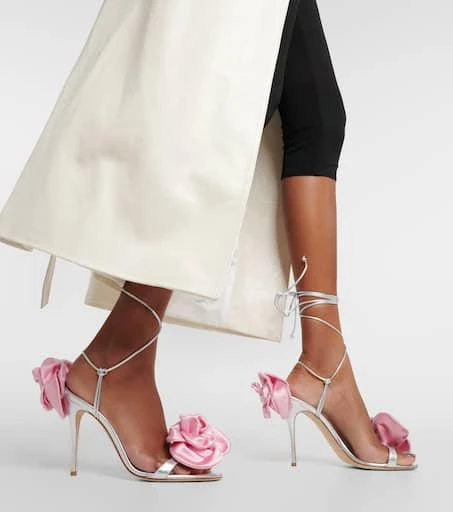 Magda Butrym Floral-appliqué leather sandals 4