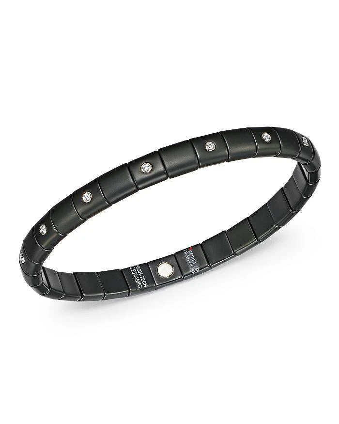 Roberto Demeglio 18K White Gold
Matte Black Ceramic Pura Stretch Bracelet with Alternating Diamond Bezels 1