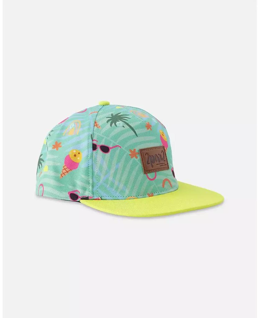 Deux par Deux Girl Cap Beach Print - Toddler|Child