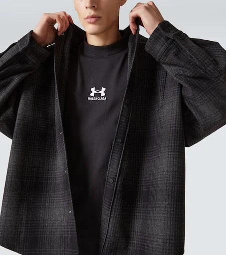 Balenciaga Checked wool-blend flannel shirt 6