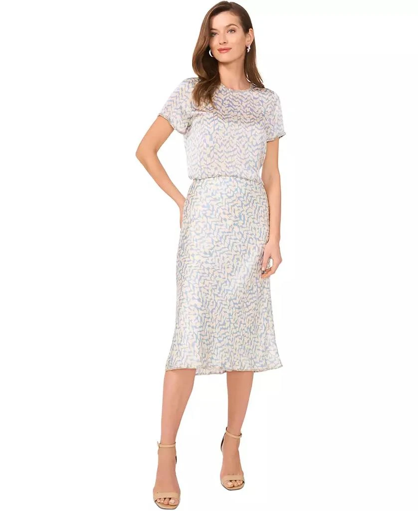 Vince Camuto Women's Abstract-Print Bead-Trim Top 5