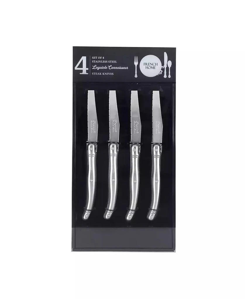 French Home Laguiole Connoisseur 4-Piece Steak Knife Set with Stainless-Steel Handles 5
