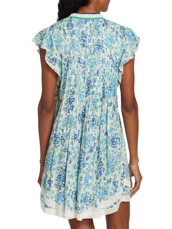 Poupette St Barth Sasha Crochet-Trim V-Neck Minidress