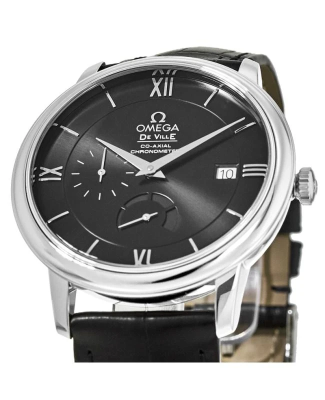 Omega Omega De Ville Prestige Co-Axial Chronograph Automatic Black Dial Leather Strap Men's Watch 424.13.40.21.01.001 2
