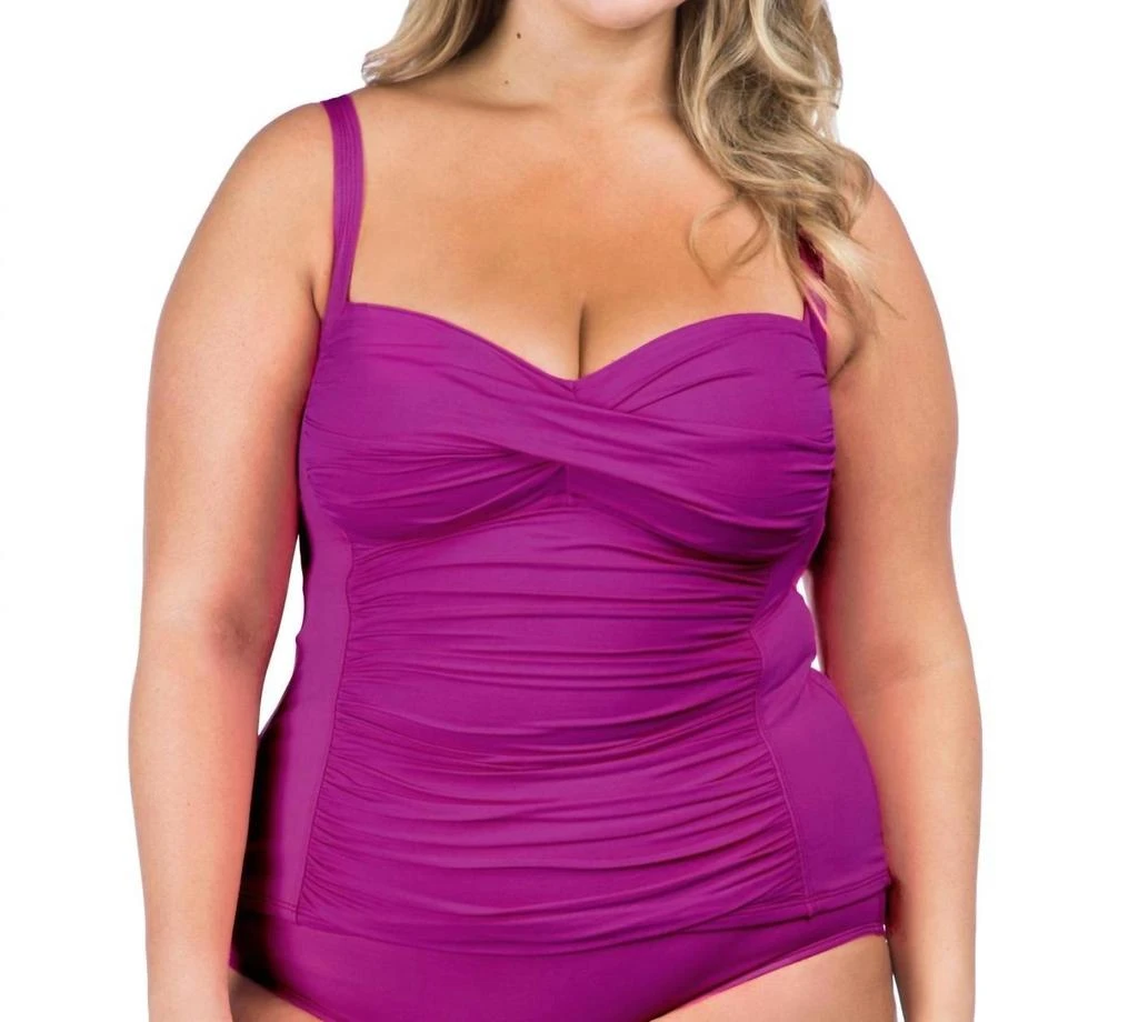 La Blanca La Blanca - Plus Size Twist Front Tankini Top 1