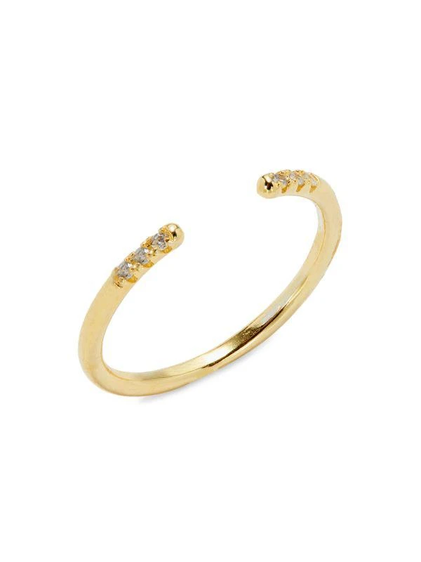 Shashi Ava 14K Goldplated Sterling Silver & Cubic Zirconia Ring 1