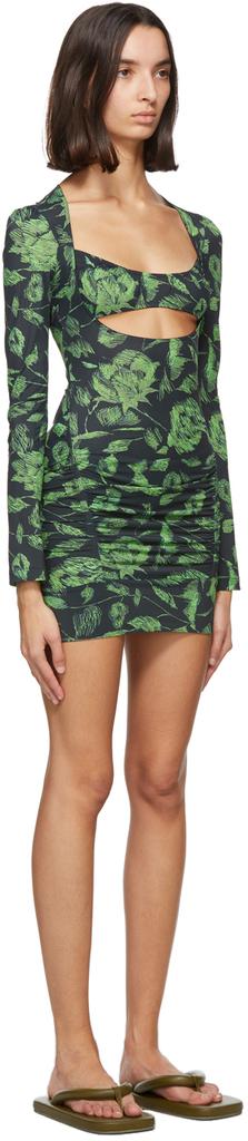 Charlotte Knowles SSENSE Exclusive Black & Green Scant Dress