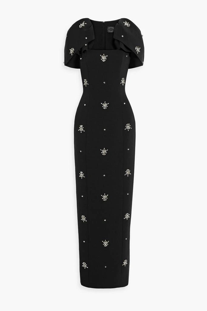 Huishan Zhang Adelaide cape-effect crystal-embellished crepe gown 1