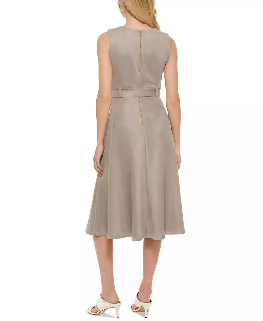 Women's Faux-Suede Belted Midi Dress – On Sale Now with Up to 64