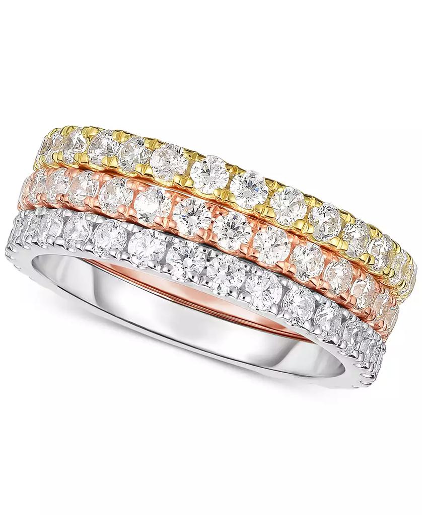 Arabella 3-Pc. Set Tri-Tone Cubic Zirconia Stacking Bands