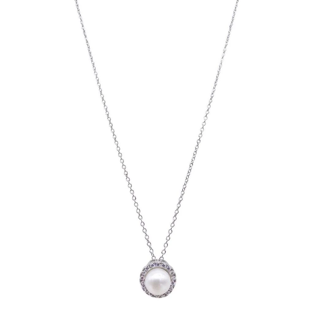 Adornia Floating Freshwater Pearl Halo Necklace silver 1