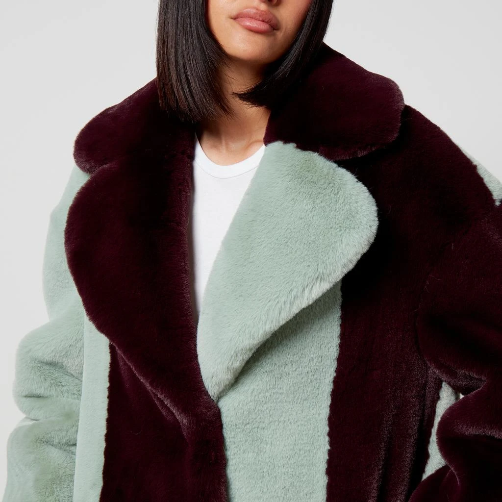 Jakke Katie Striped Faux Fur Coat 4
