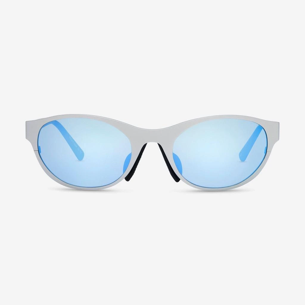Revo Revo Icon Men's Oval Satin Chrome & Blue Oval Sunglasses RE119703BLP 1