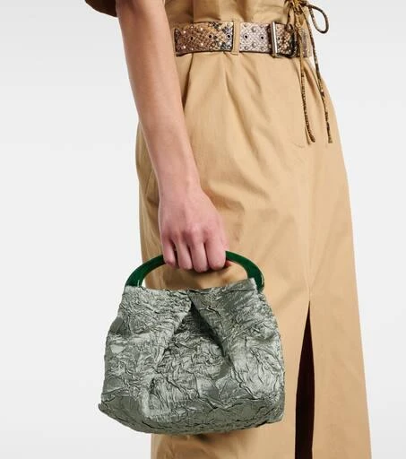 Dries Van Noten Crisp Mini crushed plissé tote bag 2