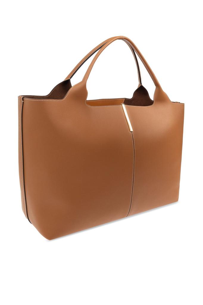 トートバッグ TOD'S T PENDANT LOGO MEDIUM SHOPPING BAG Woman WHITE T Timeless Shopping Bag in Leather Medium