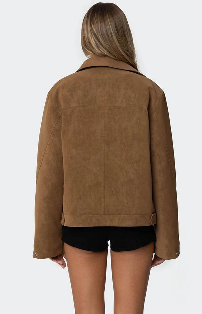 Edikted Annabelle Oversized Faux Suede Jacket 5