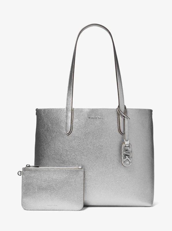 Michael Kors Eliza Extra-Large Metallic Pebbled Leather Reversible Tote Bag 5