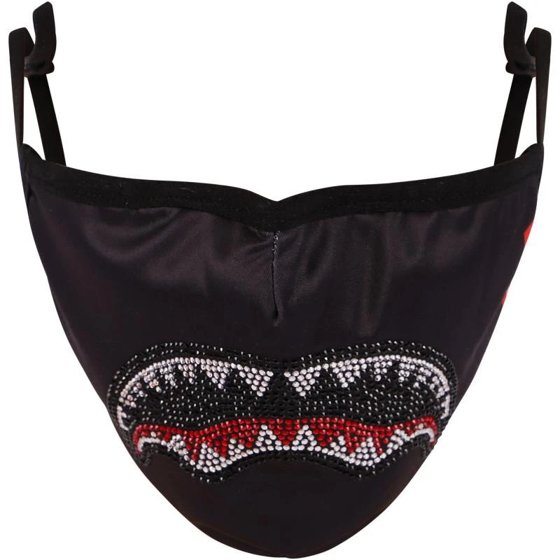 SprayGround Clearcut crystal detailing face mask in black 2