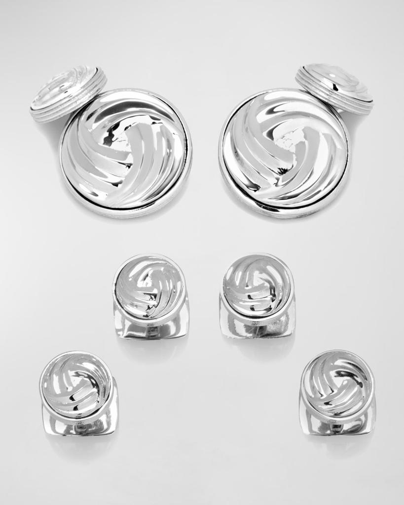 Cufflinks Inc. Modern Knot Sterling Silver Cuff Links Stud Set