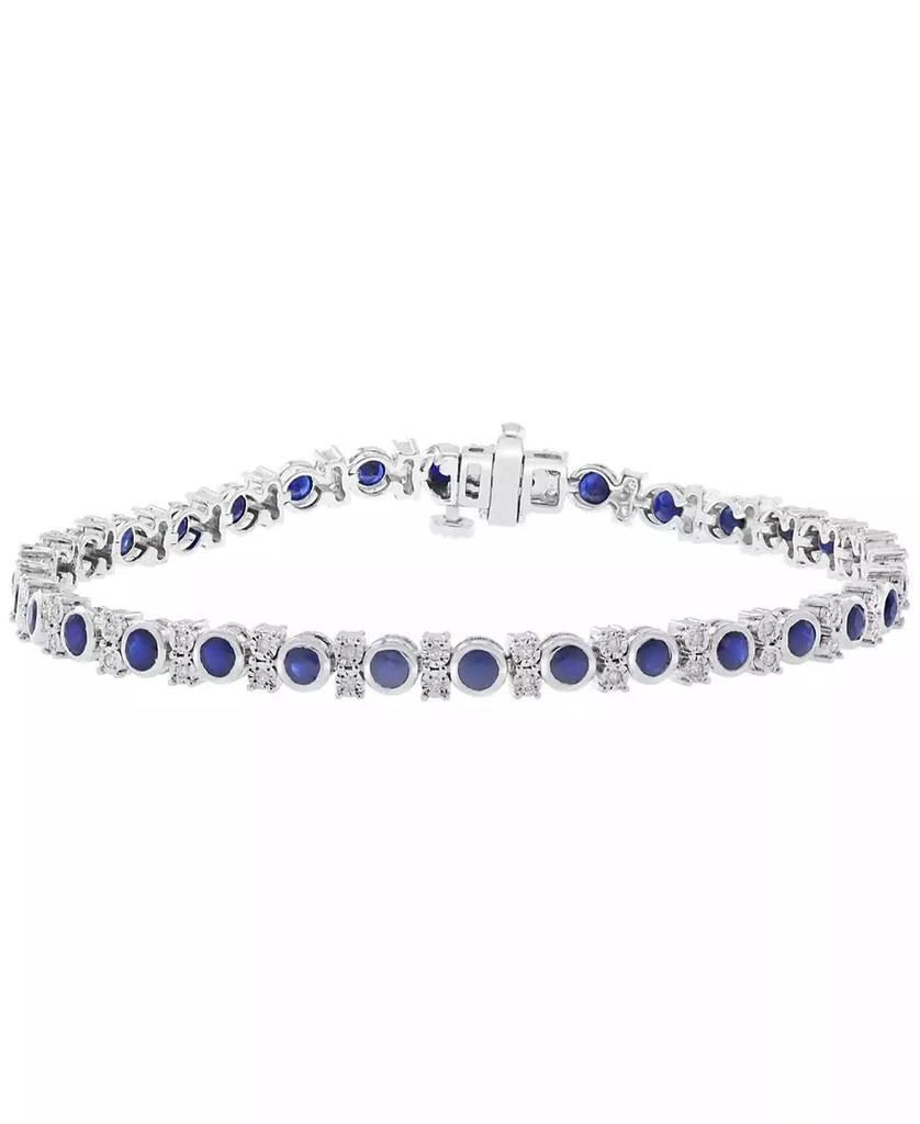 Effy Sapphire (3-1/3 ct. t.w.) 
Diamond (1/4 ct. t.w.) Bracelet in Sterling Silver